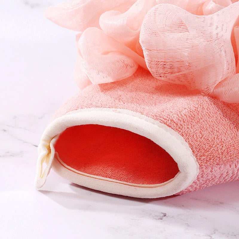 Exfoliating Bath Glove Scrub Peeling Wisp for Body Care Shower Washcloth Skin Cleansing Back Scrubber Brushes Shower Accessories