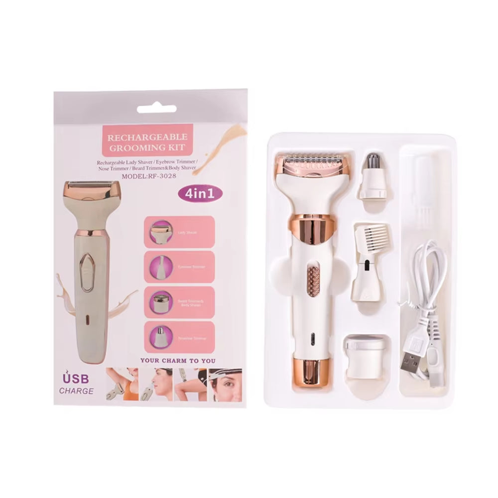 Electric Razor Women Painless 4In1 Women Shaver Hair Remover Face Legs Underarm Portable Waterproof Bikini Trimmer Wet Dry Lady