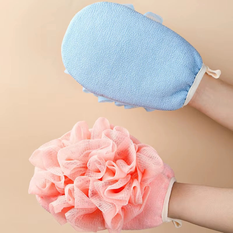 Exfoliating Bath Glove Scrub Peeling Wisp for Body Care Shower Washcloth Skin Cleansing Back Scrubber Brushes Shower Accessories