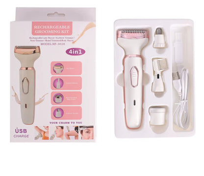 Electric Razor Women Painless 4In1 Women Shaver Hair Remover Face Legs Underarm Portable Waterproof Bikini Trimmer Wet Dry Lady